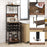 Freestanding Wine Rack Floor Wine Bar Cabinet with Glass Racks-Rustic Brown