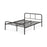 Full Bed Frame with Headboard and Footboard No Box Spring Needed-Black