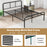 Full Bed Frame with Headboard and Footboard No Box Spring Needed-Black