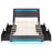 Full Size Bed Frame with LED Lights Wingback Headboard and Charging Station-Grey