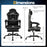 Gaming Chair Height Adjustable Computer Chair with Headrest Lumbar Support Linkage Armrests-Black