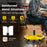 20 Inch-25 Inch Height Adjustable Rolling Garage Stool with Tool Tray Storage-Yellow