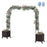 6.6 Feet Garden Arch Trellis with 2 Planter Boxes and Lockable Wheels-Black