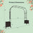 6.6 Feet Garden Arch Trellis with 2 Planter Boxes and Lockable Wheels-Black