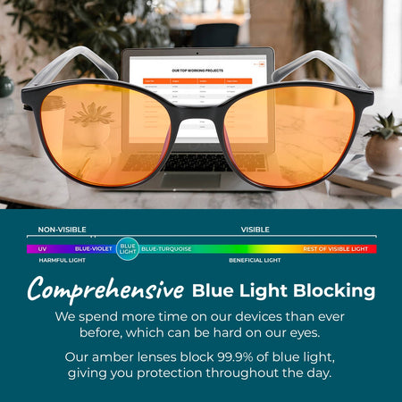 Night-time Taylor Kids Blue Light Blocking Glasses - Black