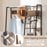 5-in-1 Entryway Hall Tree with Storage Bench with 9 Hooks-Rustic Brown