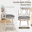 25.5 Inch Hand-Antiqued Stool Set of 2 with Wider Padded Seat-White