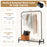 Heavy Duty Clothes Stand Rack with Top Rod and Lower Storage Shelf