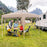13 x 11.5 FT Hexagonal Pop-Up Height Adjustable Canopy Tent with Dressed Legs-Khaki