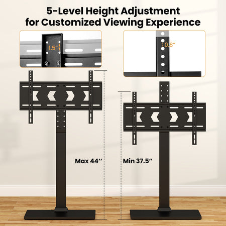 Height Adjustable Floor TV Stand with AV Shelf for 32-70 Inch TVs
