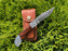 POCKET KNIFE WALNUT WOOD 6.5'' DAMASCUS STEEL KNIFE STEEL BOLSTER BACK LOCK FOLDING KNIFE TF-010