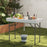 4 Foot Ice Cooler Folding Table Portable Ice Bin Table with Large Sink-White