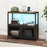 Industrial Coffee Bar Cabinet with LED Lights and Charging Station-Rustic Brown