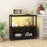 Industrial Coffee Bar Cabinet with LED Lights and Charging Station-Rustic Brown