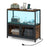 Industrial Coffee Bar Cabinet with LED Lights and Charging Station-Rustic Brown