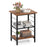 3-Tier End Table Space-Saving Nightstand Industrial Bedside Table for Living Room Bedroom-Rustic Brown