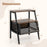 Industrial Nightstand 3-Tier End Table Set of 2 with 2 Open Shelves and Metal Mesh Compartment-Rustic Brown