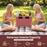 Insulated Portable Cooler Hard Shell Ice Chest with 2 Cup Holders Bottle Opener and Drain Plug