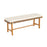 48 inch Acacia Wood Outdoor Bench with Thick Padded Seat Cushion