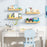 16 Inch Kids Bookshelf Set of 4 Floating Nursery Book Shelves for Decoration Book Toy Storage-Natural