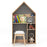 2-in-1 Kids House-Shaped Table and Chair Set-Gray