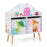 Kids House-shaped Bookshelf with 2 Storage Bins for Kids Room Playroom-White