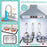 Kids Kitchen Playset 3-in-1 with Refrigerator and Washing Machine-Gray
