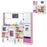 2-in-1 Double-sided Kids Kitchen and Market with Realistic Light and Sound-Pink