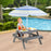 Kids Picnic Table Set with 3 Removable Bins-Gray