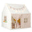 Kids Play Tent Large Playhouse with Padded Mat and 2 Breathable Windows-Beige