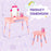Kids Princess Vanity Table and Stool Set with Drawer and Mirror-Pink