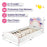 Kids Twin Size Upholstered Platform Wooden Bed with Rainbow Pattern