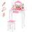 Princess Pretend Play Makeup Dressing Table with Cute Polka Dot Print-Pink