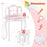 Kids Vanity Set with Drawer and 3 Makeup Accessories-Pink