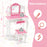 Princess Pretend Play Makeup Dressing Table with Cute Polka Dot Print-Pink
