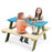 Kids Wooden Picnic Table Set Toddler Activity and Dining Table with Built-in Benches