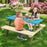 Kids Wooden Picnic Table Set Toddler Activity and Dining Table with Built-in Benches