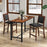 Set of 2 Folding Kitchen Island Stool with Rubber Wood Legs-Brown