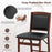 Set of 2 Folding Kitchen Island Stool with Rubber Wood Legs-Brown