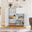 Kitchen Sideboard Buffet Cabinet Coffee Bar Cabinet with 2 Drawers 2 Doors and 3 Adjustable Shelves-White