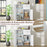 Kitchen Sideboard Buffet Cabinet Coffee Bar Cabinet with 2 Drawers 2 Doors and 3 Adjustable Shelves-White