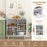Kitchen Sideboard with Glasses Holder for Living Room Dining Room-White