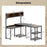 L-Shaped Computer Desk with Power Outlets 62 Inches Corner Desk with Storage Hutch-Brown