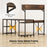 L-Shaped Computer Desk with Power Outlets 62 Inches Corner Desk with Storage Hutch-Brown