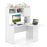 L-Shaped Desk Corner Computer Desk with Open Storage Hutch and Cabinet-White