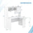 L-Shaped Desk Corner Computer Desk with Open Storage Hutch and Cabinet-White
