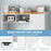 L-Shaped Desk Corner Computer Desk with Open Storage Hutch and Cabinet-White