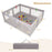 Large Baby Playpen with Pull Rings and Ocean Balls-Gray