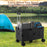 Large Foldable Utility Cart with 2-Tier Storage Crates and Telescoping Handle