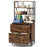 Letter Size Lateral File Cabinet with Lock and Bookshelf-Rustic Brown